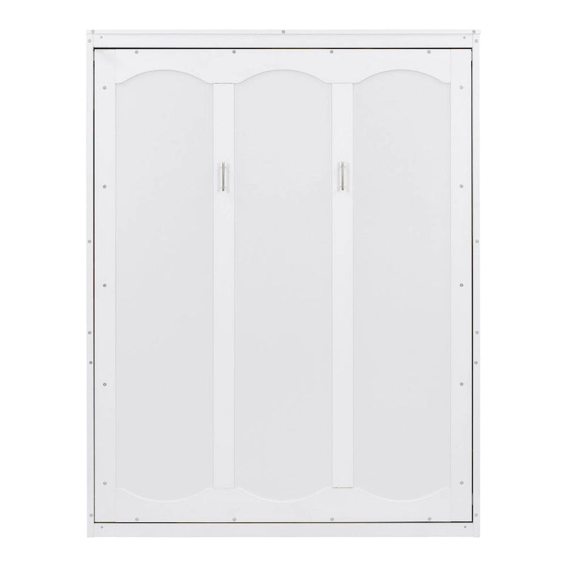 Queen Size Murphy Bed Wall Bed with Shelves,Gray