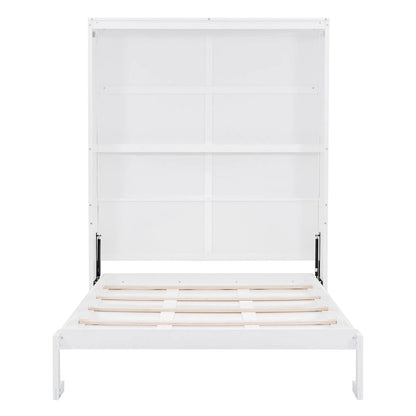 Queen Size Murphy Bed Wall Bed with Shelves,Gray