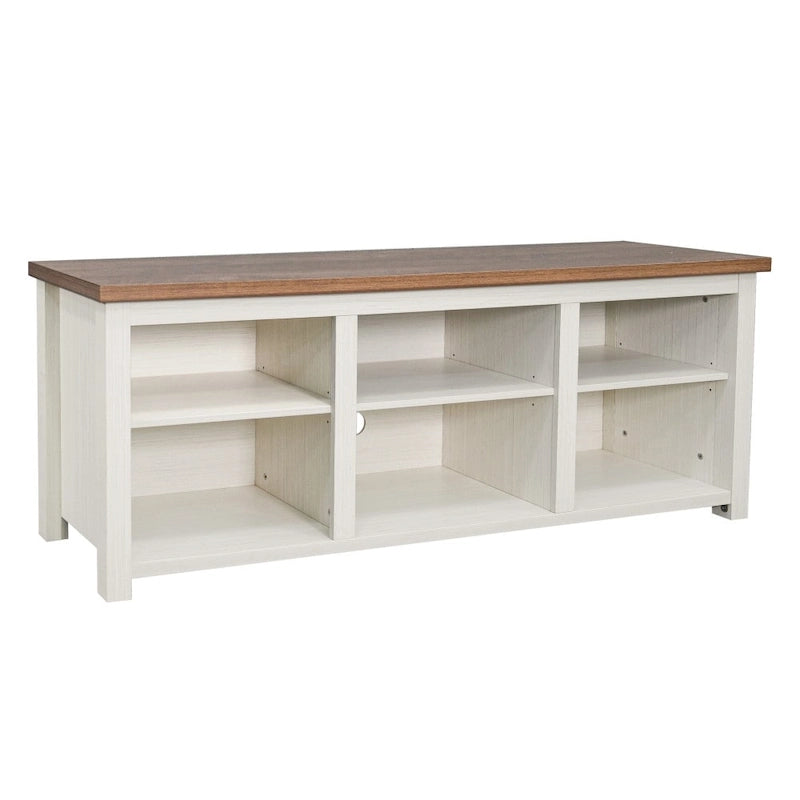 TV Stand for up to 80 TVs with 6 Open Storage Compartments - 65 inches