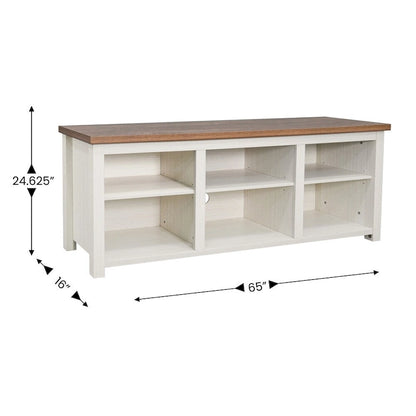 TV Stand for up to 80 TVs with 6 Open Storage Compartments - 65 inches