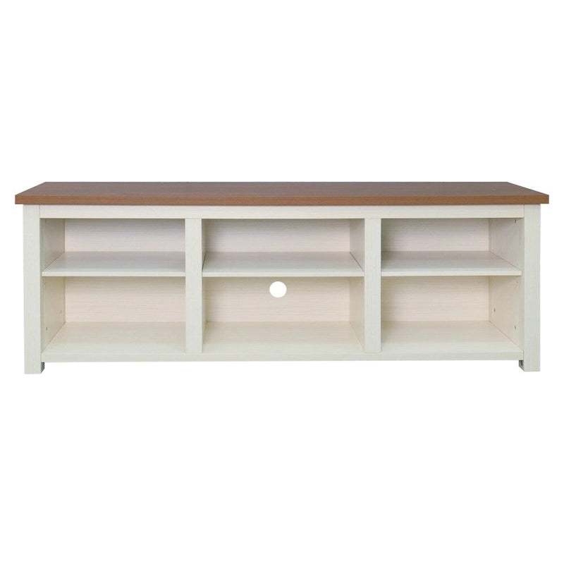 TV Stand for up to 80 TVs with 6 Open Storage Compartments - 65 inches