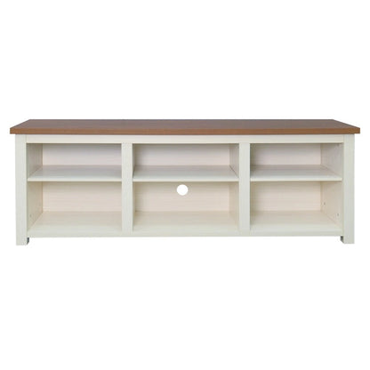 TV Stand for up to 80 TVs with 6 Open Storage Compartments - 65 inches