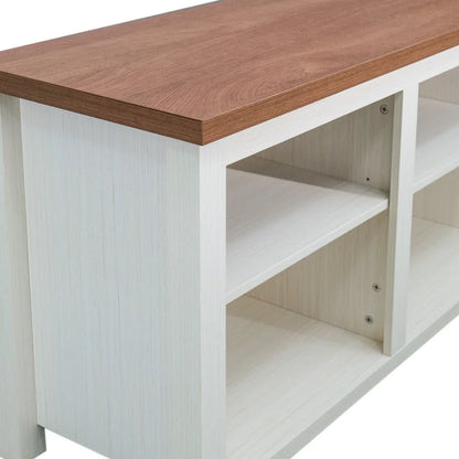TV Stand for up to 80 TVs with 6 Open Storage Compartments - 65 inches