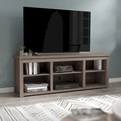 TV Stand for up to 80 TVs with 6 Open Storage Compartments - 65 inches