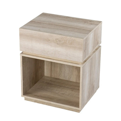 Madelia Transitional Whitewash Wood Side Table