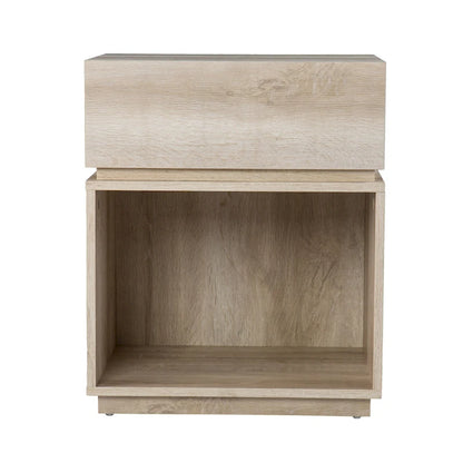 Madelia Transitional Whitewash Wood Side Table