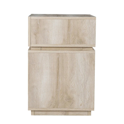 Madelia Transitional Whitewash Wood Side Table