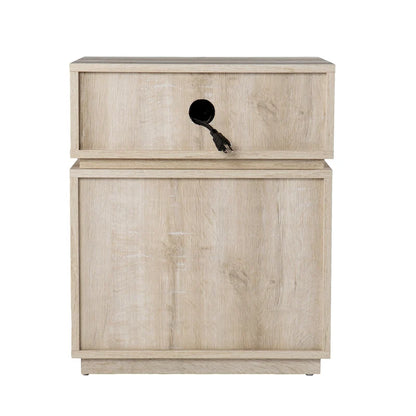 Madelia Transitional Whitewash Wood Side Table