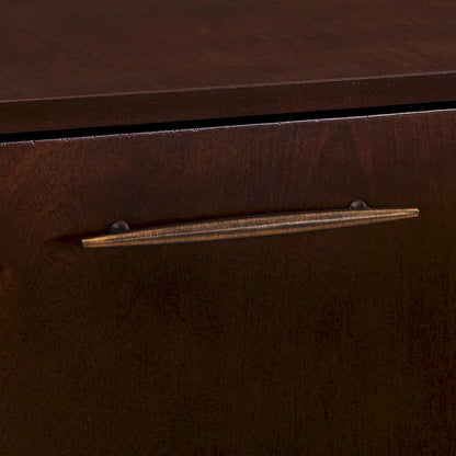 SEI Furniture Haramsoya Dark Tobacco Geometric Corner Bar Cabinet