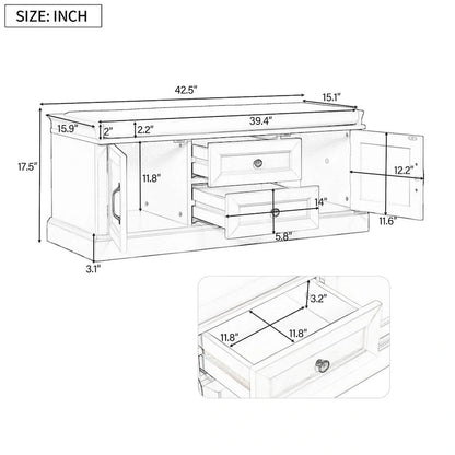 Merax Storage Bench with Removable Cushion
