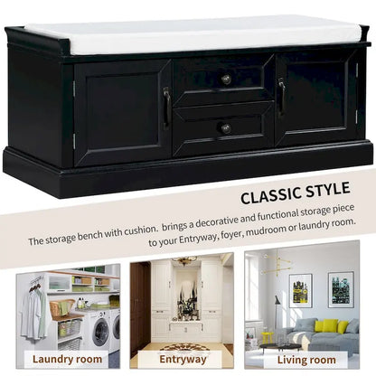 Merax Storage Bench with Removable Cushion