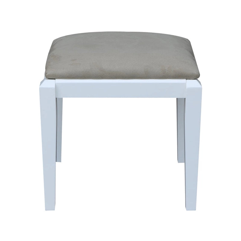 Solid Wood Vanity Table with Vanity Bench (Snow White Finish)