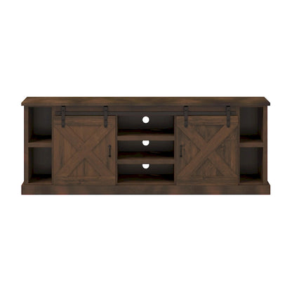 Farmhouse 85 inch TV Stand Console for TVs up to 95 inches, No Assembly Required, Aged Whiskey Finish