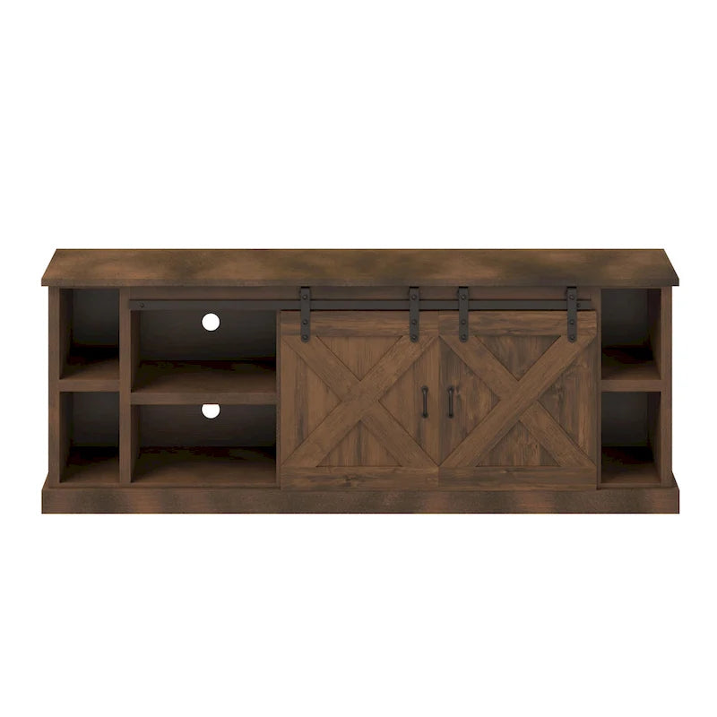 Farmhouse 85 inch TV Stand Console for TVs up to 95 inches, No Assembly Required, Aged Whiskey Finish