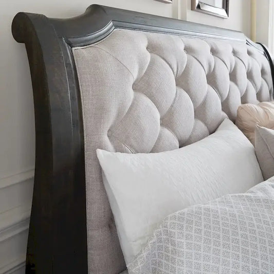 Bellamy Traditional Peppercorn Queen Sleigh Bed Headboard
