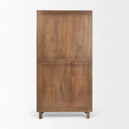 Astrid Medium Brown Solid Wood Armoire Cabinet - 38.8L x 19.8W x 68.5H