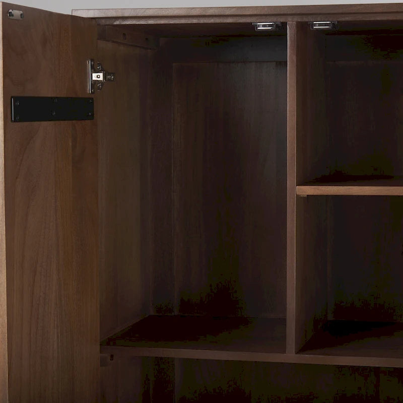 Astrid Medium Brown Solid Wood Armoire Cabinet - 38.8L x 19.8W x 68.5H