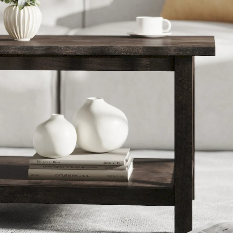 Solid Wood Traditional Farmhouse Coffee Table