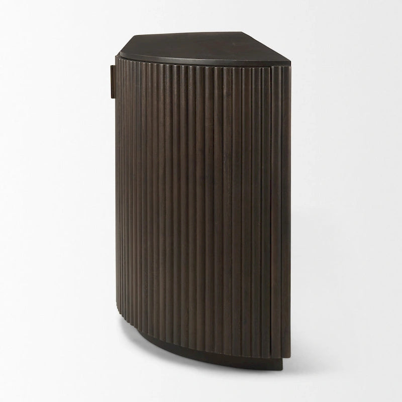Terra Dark Brown Solid Wood Fluted Sideboard - 72.0L x 18.5W x 32.0H