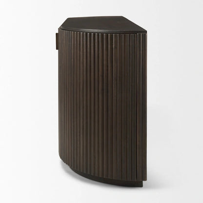 Terra Dark Brown Solid Wood Fluted Sideboard - 72.0L x 18.5W x 32.0H