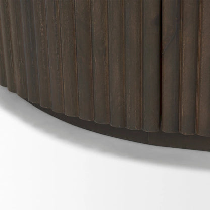 Terra Dark Brown Solid Wood Fluted Sideboard - 72.0L x 18.5W x 32.0H