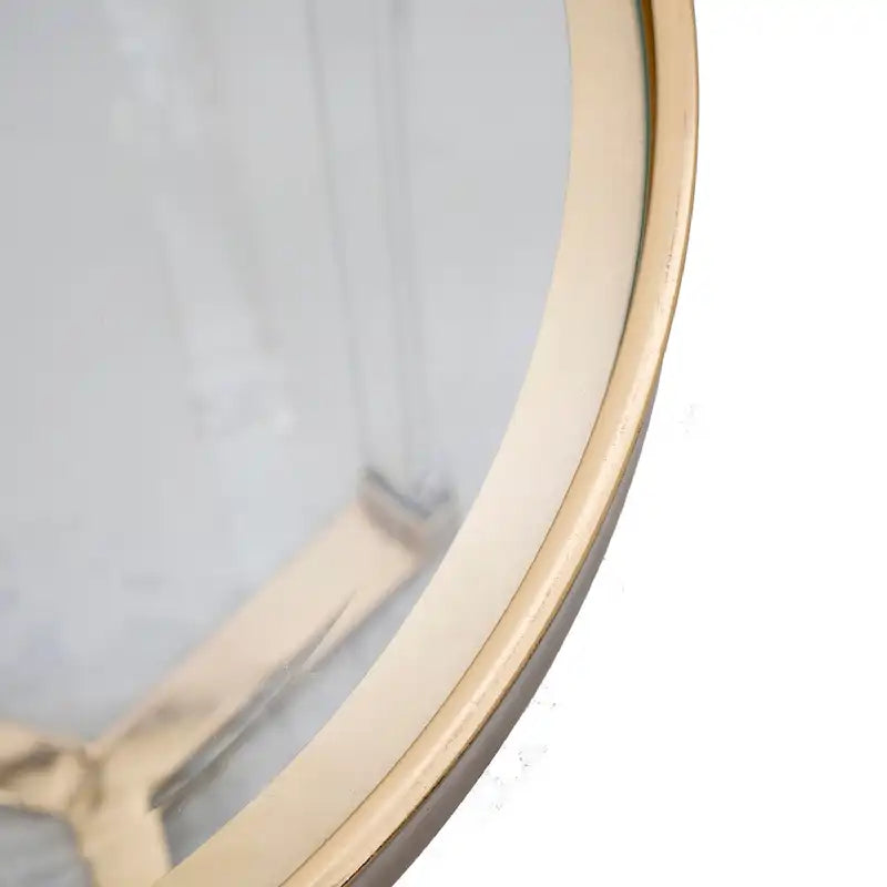 Verrill Acrylic and Iron Round Tables - Set of 2 - Gold Frame - Clear Top