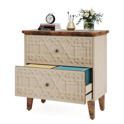 2 Drawer Lateral File Cabinet, Office Filing Cabinet for A4 / Letter Size/Legal Size Files