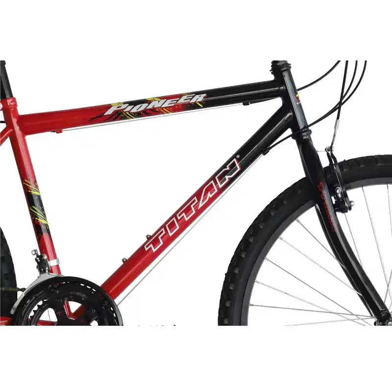 Vélo Tout Terrain Homme Titan Bikes Pioneer 18 Vitesses, Rouge