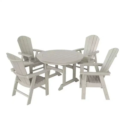 Ensemble table de salle à manger ronde et fauteuils à dossier incurvé WestinTrends 5 pièces pour patio extérieur