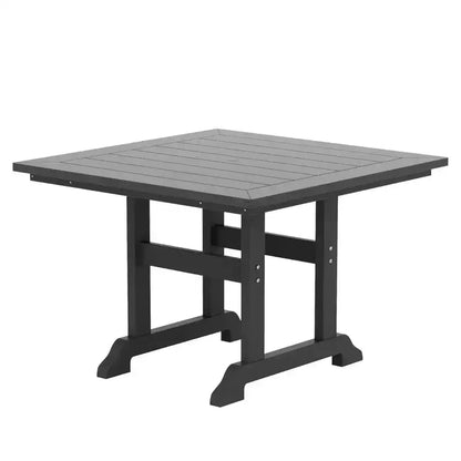 WestinTrends 5 Piece Outdoor Patio Dining Square Table and Curved Back Armchair Set