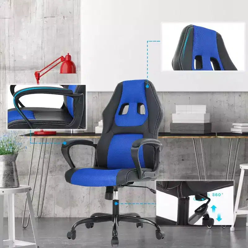 FDW Office Chair PC Gaming Chair Cheap Desk Chair PU Leather Executive Computer Chair Lumbar Support for Women, Men