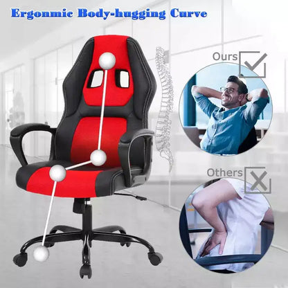 FDW Office Chair PC Gaming Chair Cheap Desk Chair PU Leather Executive Computer Chair Lumbar Support for Women, Men