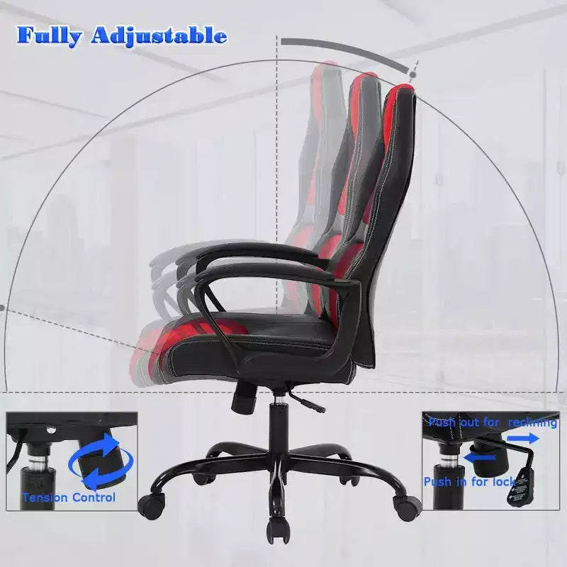FDW Office Chair PC Gaming Chair Cheap Desk Chair PU Leather Executive Computer Chair Lumbar Support for Women, Men