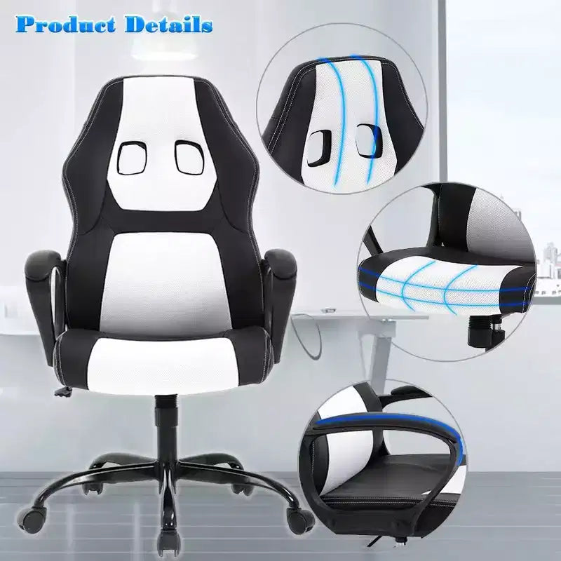 FDW Office Chair PC Gaming Chair Cheap Desk Chair PU Leather Executive Computer Chair Lumbar Support for Women, Men