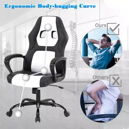 FDW Office Chair PC Gaming Chair Cheap Desk Chair PU Leather Executive Computer Chair Lumbar Support for Women, Men
