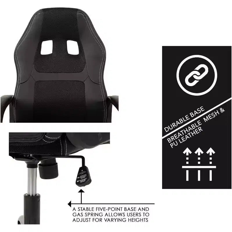 FDW Office Chair PC Gaming Chair Cheap Desk Chair PU Leather Executive Computer Chair Lumbar Support for Women, Men
