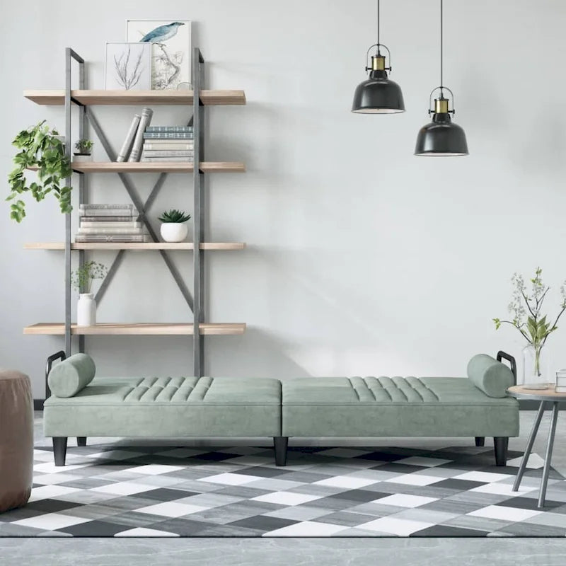 vidaXL Sofa Bed with Armrests Couch Recliner Loveseat Folding Daybed Velvet - 80.7 x 35 x 27.6