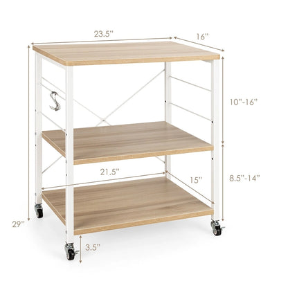 Costway 3-Tier Kitchen Baker's Rack Microwave Oven Storage Cart w/ - See details