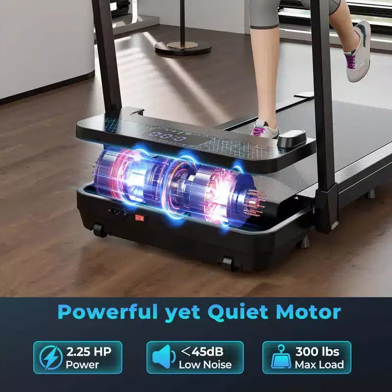 Costway 2 in 1 Folding Treadmill Walking Pad with Remote & APP Control and LED Display