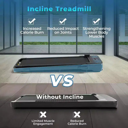 Costway 2 in 1 Folding Treadmill Walking Pad with Remote & APP Control and LED Display