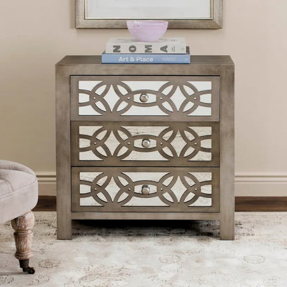 SAFAVIEH Nairne Grey 3-Drawer Chest - 26Wx12Dx28H
