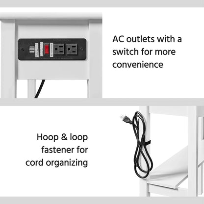 Yaheetech L Shaped Corner Computer Desk with Power Outlets