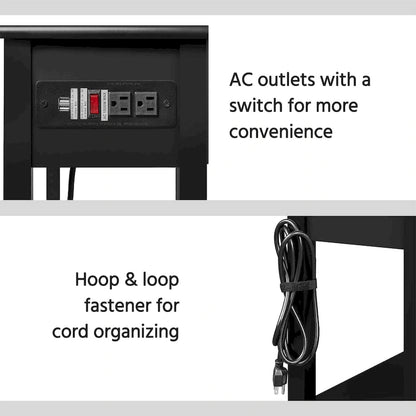 Yaheetech L Shaped Corner Computer Desk with Power Outlets