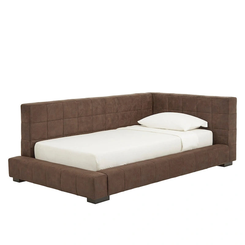 Basingstoke Brown Microfiber Twin Size Lounger by iNSPIRE Q Modern