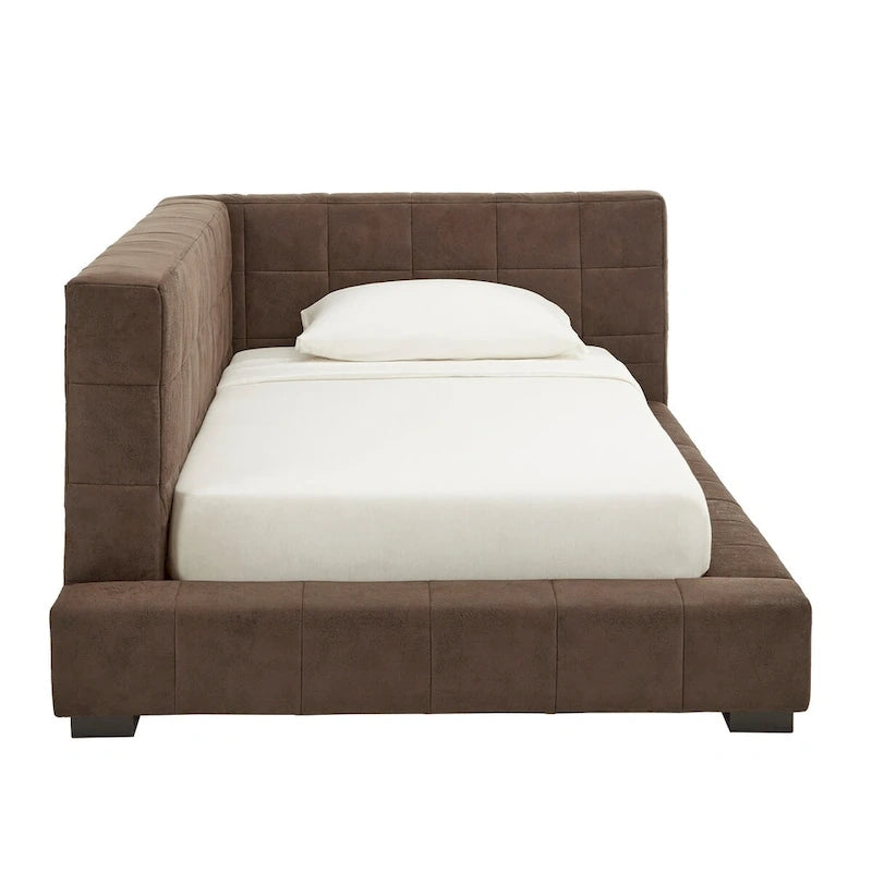 Basingstoke Brown Microfiber Twin Size Lounger by iNSPIRE Q Modern