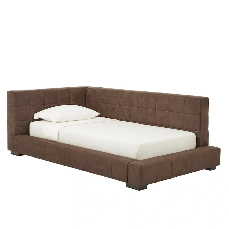 Basingstoke Brown Microfiber Twin Size Lounger by iNSPIRE Q Modern