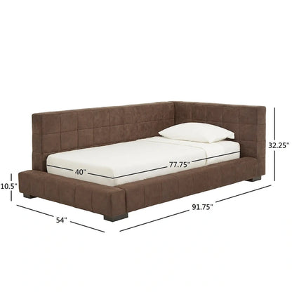 Basingstoke Brown Microfiber Twin Size Lounger by iNSPIRE Q Modern