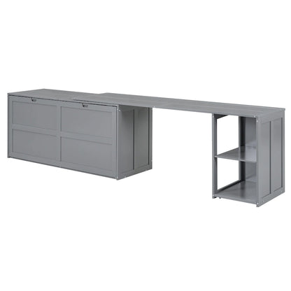 Queen Size Murphy Bed with Rotable Desk