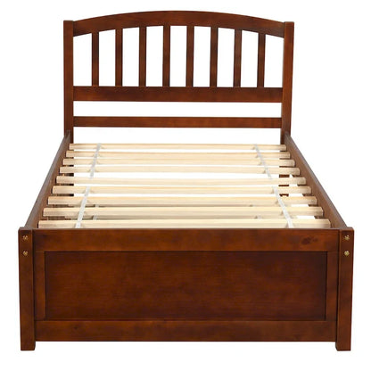 Twin size Platform Bed Wood Bed Frame with Trundle