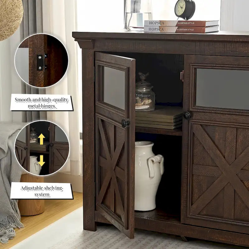 2 Doors Large Buffet Sideboard Dresser,Bar Wine Bar Storage Cabinet for Dining Room